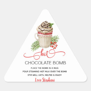 Pegatina Triangular Navidades Pegatinas de bombas de chocolate calient