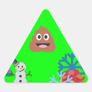 Pegatina Triangular navidades poop emoji