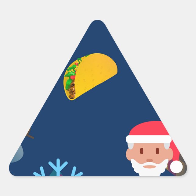 Pegatina Triangular navidades taco emoji (Anverso)