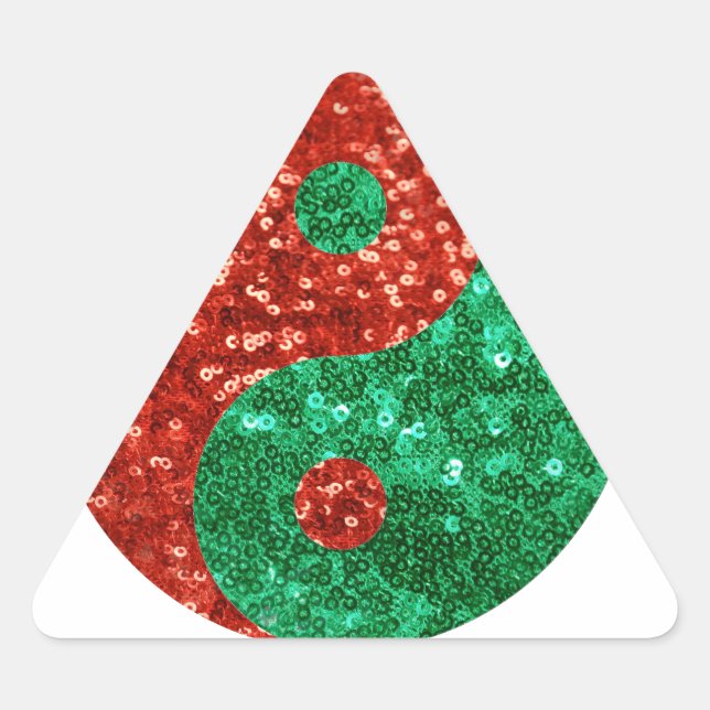 Pegatina Triangular navidades yin yang (Anverso)