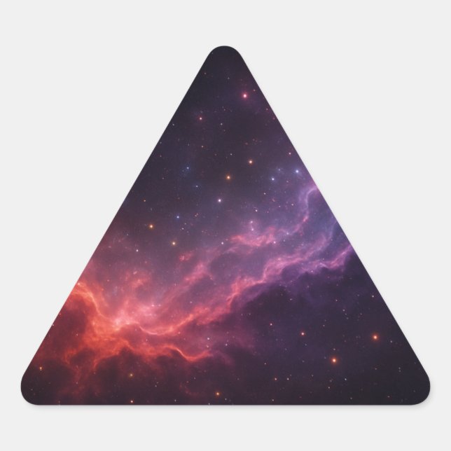 Pegatina Triangular Nebulosa púrpura (Anverso)