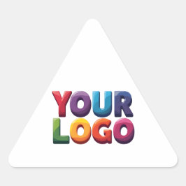 Pegatina Triangular Negocio Simple de Logotipo y Texto Personalizado
