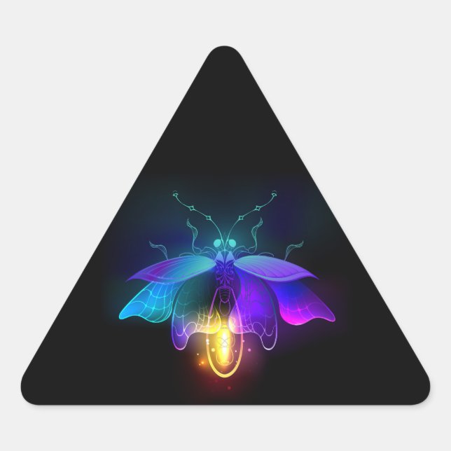 Pegatina Triangular Neon Firefly en negro (Anverso)