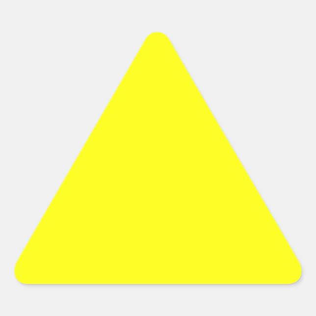 Pegatina Triangular Neón fluorescente brillante amarillo (Anverso)
