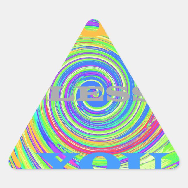 Pegatina Triangular Niños Bebés Dios te bendiga..png (Anverso)