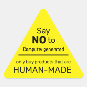 Pegatina Triangular No a la computadora generada - Compra de gente rea