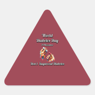 Pegatina Triangular No Azote La Diabetes. Día mundial de la diabetes.