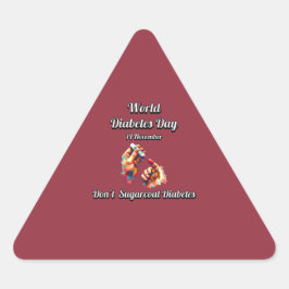 Pegatina Triangular No Azote La Diabetes. Día mundial de la diabetes.