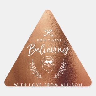 Pegatina Triangular No dejes de creer en el humor navideño de los Sant