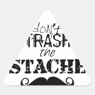 Pegatina Triangular No destrocen el bigote de bigote retro hipster