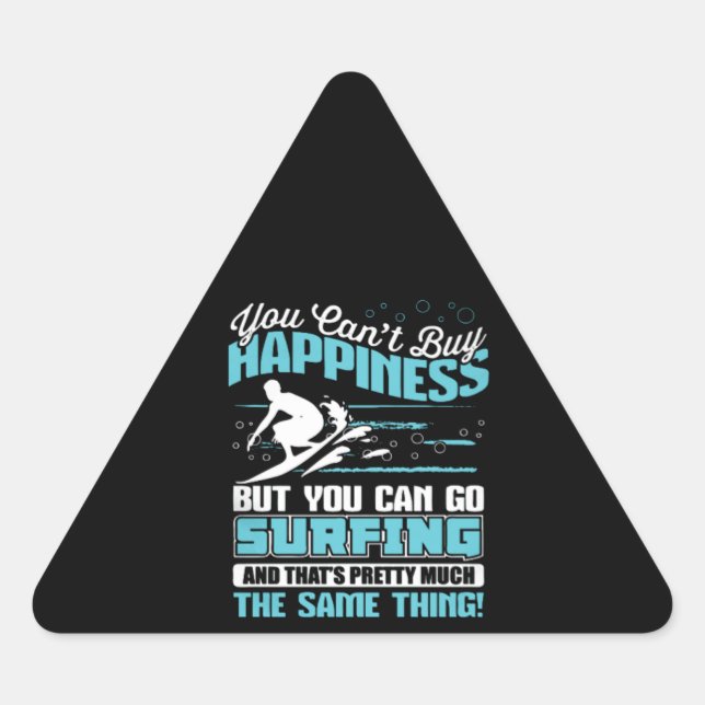Pegatina Triangular No se puede comprar la felicidad pero se puede ir  (Anverso)