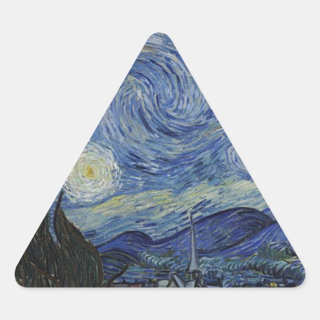 Pegatina Triangular Noche Van Gogh Starry (Anverso)