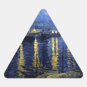 Pegatina Triangular Noche Van Gogh Starry Sobre Rhone