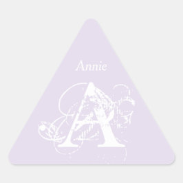 Pegatina Triangular Nombre de monograma Plantilla Minimalista simple e