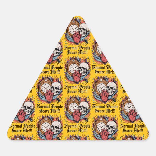 Pegatina Triangular Normal People Scare Me (Anverso)