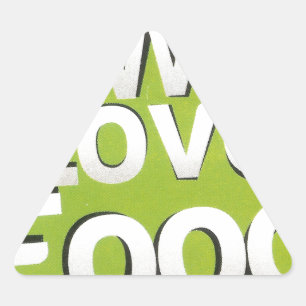 Pegatina Triangular Nos encanta la comida