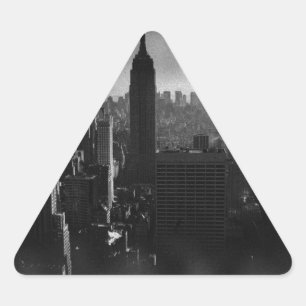 Pegatina Triangular Nueva York en blanco y negro