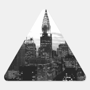 Pegatina Triangular Nueva York en blanco y negro