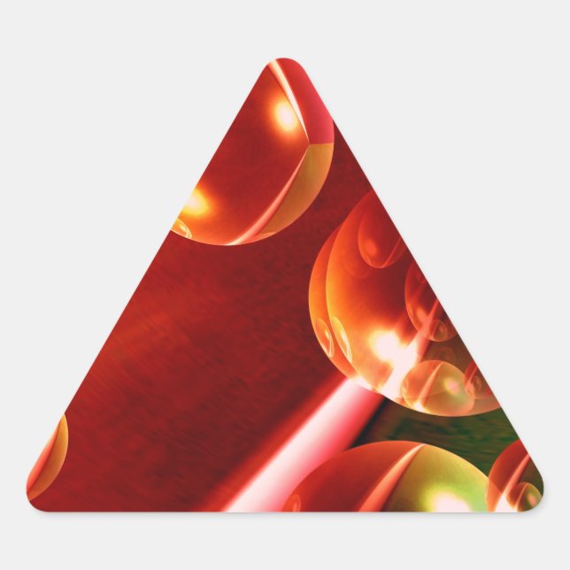 Pegatina Triangular Obra abstracta contemporánea de Serdar Hizli (Anverso)