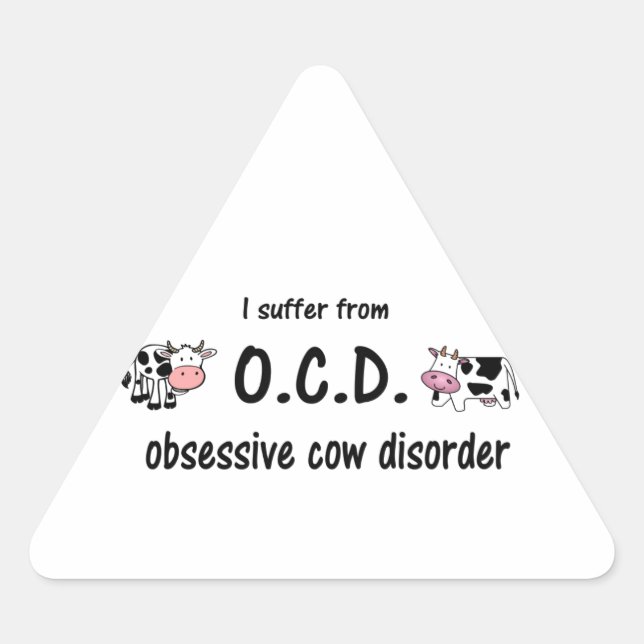 Pegatina Triangular OCD Cow (Anverso)
