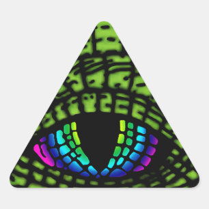 Pegatina Triangular Ojo-Reptiliano-De-Todo-Vista