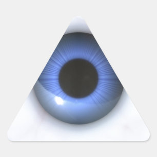 Pegatina Triangular ojos azules espeluznantes
