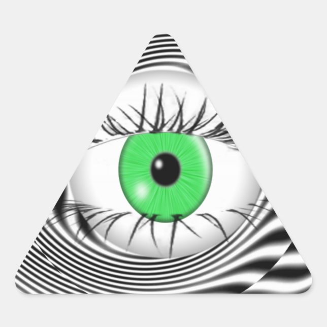 PEGATINA TRIANGULAR OJOS HIPNOTÓTICOS - HIPNOTISTA (Anverso)