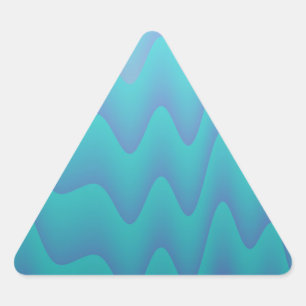 Pegatina Triangular Olas abstractas azul turquesa
