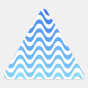Pegatina Triangular Ondas azules degradadas