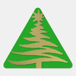 Pegatina Triangular Oro del patrón del árbol de Navidad