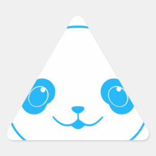Pegatina Triangular Oso azul de Kawaii Panda