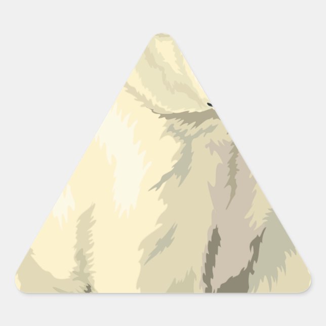 Pegatina Triangular Oso Cudiosamente Polar (Anverso)