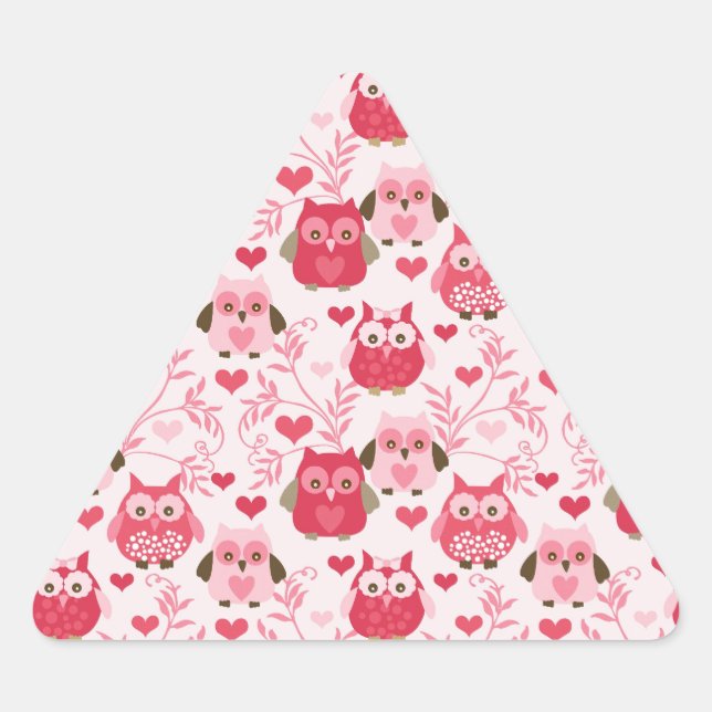 Pegatina Triangular Owls Pegatinas (Anverso)