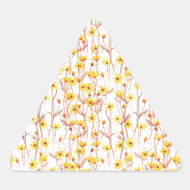 Pegatina Triangular Painted Yellow Daisies (Anverso)
