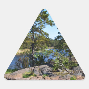 Pegatina Triangular Paisaje de Suecia