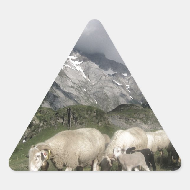 Pegatina Triangular paisaje pirénico (Anverso)