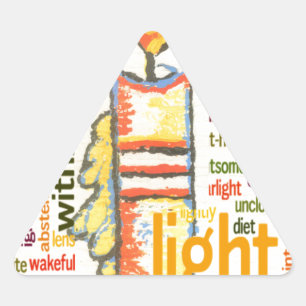 Pegatina Triangular Palabra de la llama de la vara Arte en la nube Imp