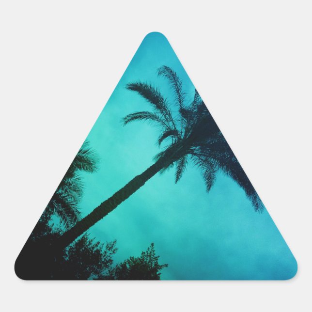 Pegatina Triangular Palmeras de Hawái (Anverso)