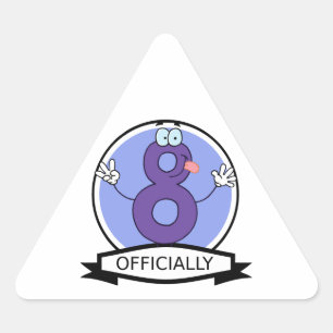 Pegatina Triangular Pancarta oficial de cumpleaños 8