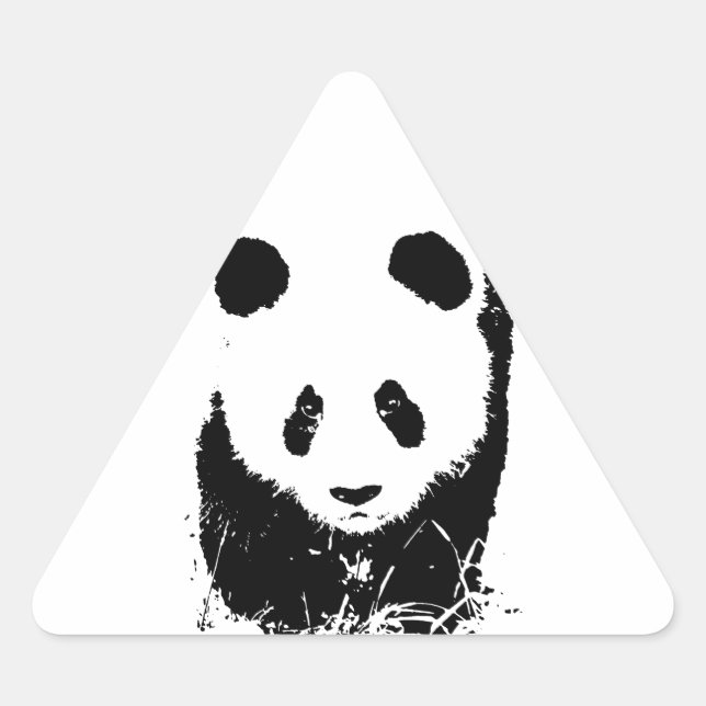 Pegatina Triangular Panda (Anverso)