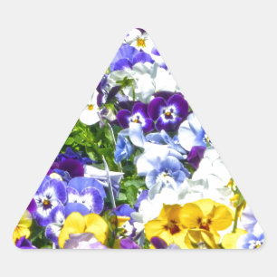 Pegatina Triangular Pansies