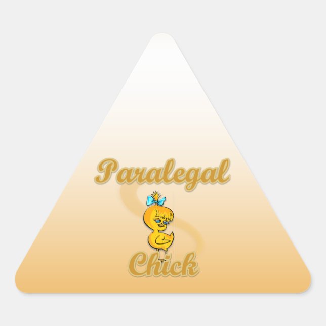 Pegatina Triangular Paralegal Chick (Anverso)