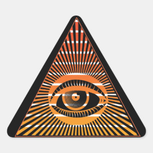 Pegatina Triangular Paranormal Todo Vidente Ojo de la Providencia Espi