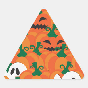 Pegatina Triangular Parche Halloween Ghosts Haunted Pumpkin