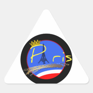 Pegatina Triangular París con la Corona -