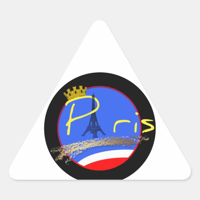 Pegatina Triangular París con la Corona - (Anverso)