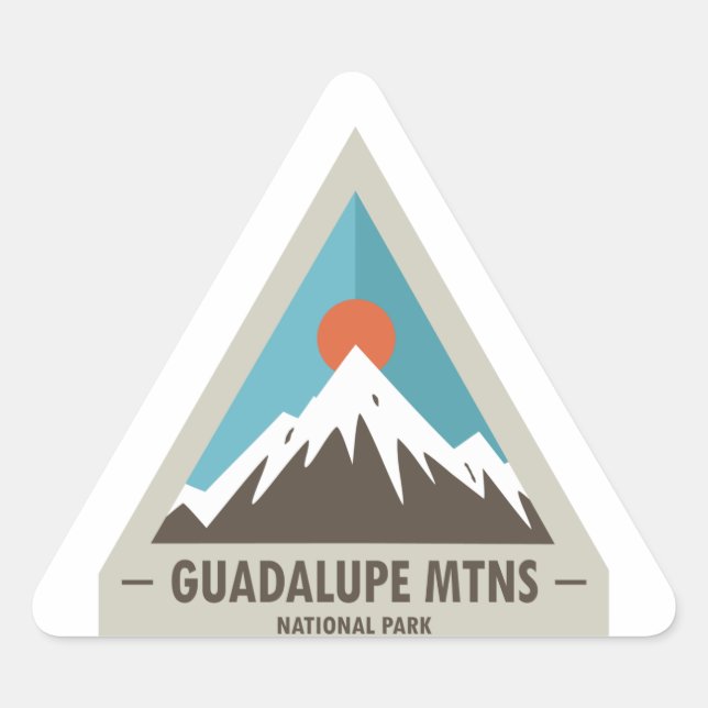 Pegatina Triangular Parque nacional de las Montañas Guadalupe (Anverso)
