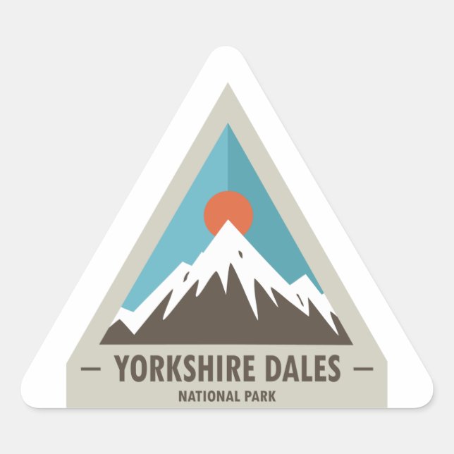 Pegatina Triangular Parque nacional de Yorkshire Dales (Anverso)