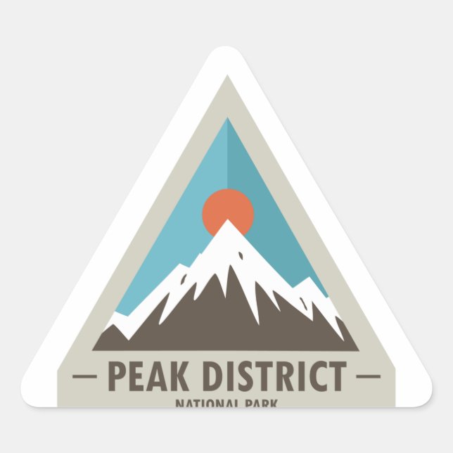 Pegatina Triangular Parque nacional del distrito de Peak (Anverso)