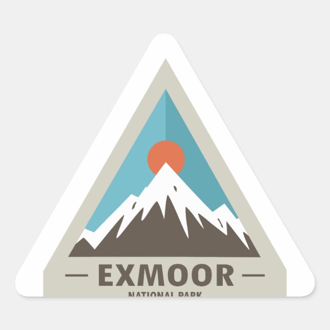 Pegatina Triangular Parque nacional Exmoor (Anverso)